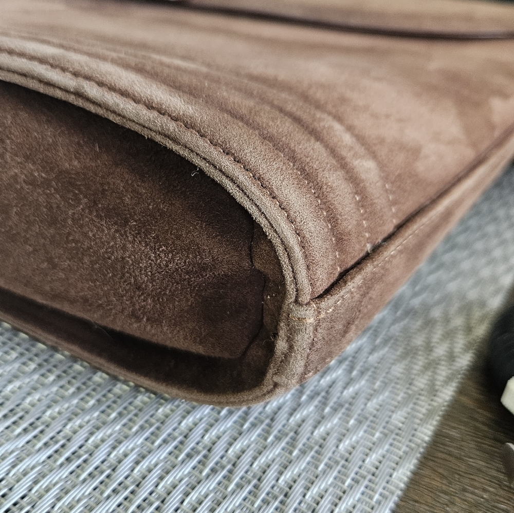 YSL Vintage Brown Suede Shoulder Bag - Picture 10 of 15